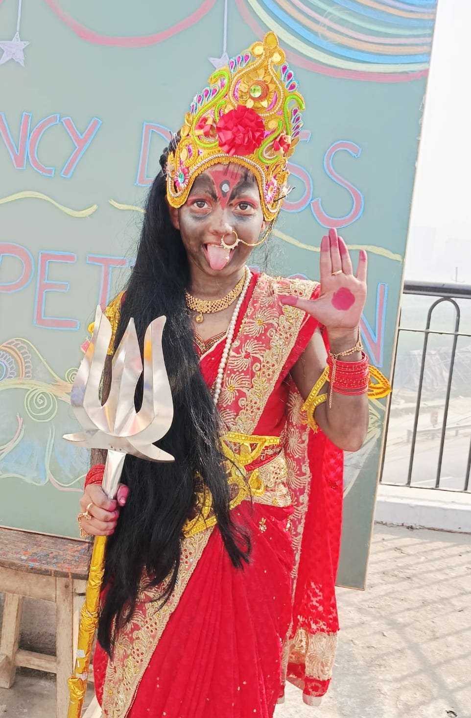 Student in fancy dress costume